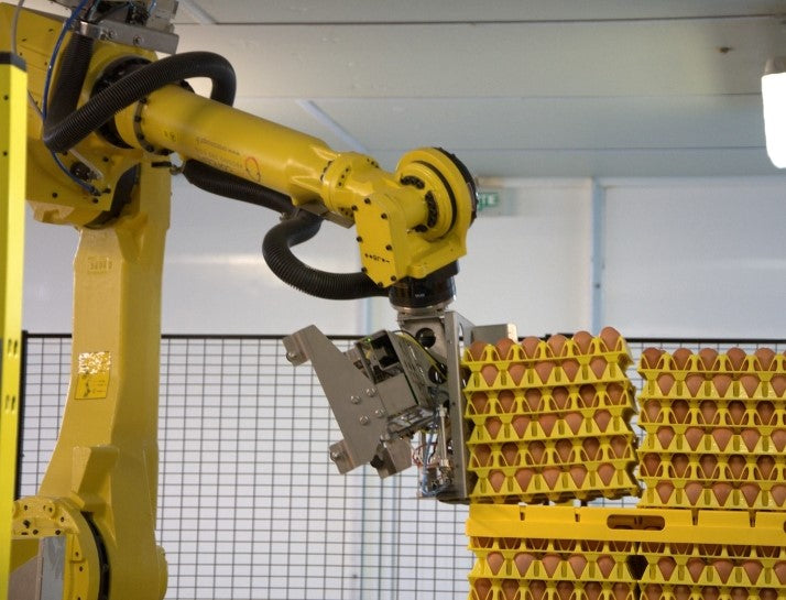 Egg tray palletisation robot